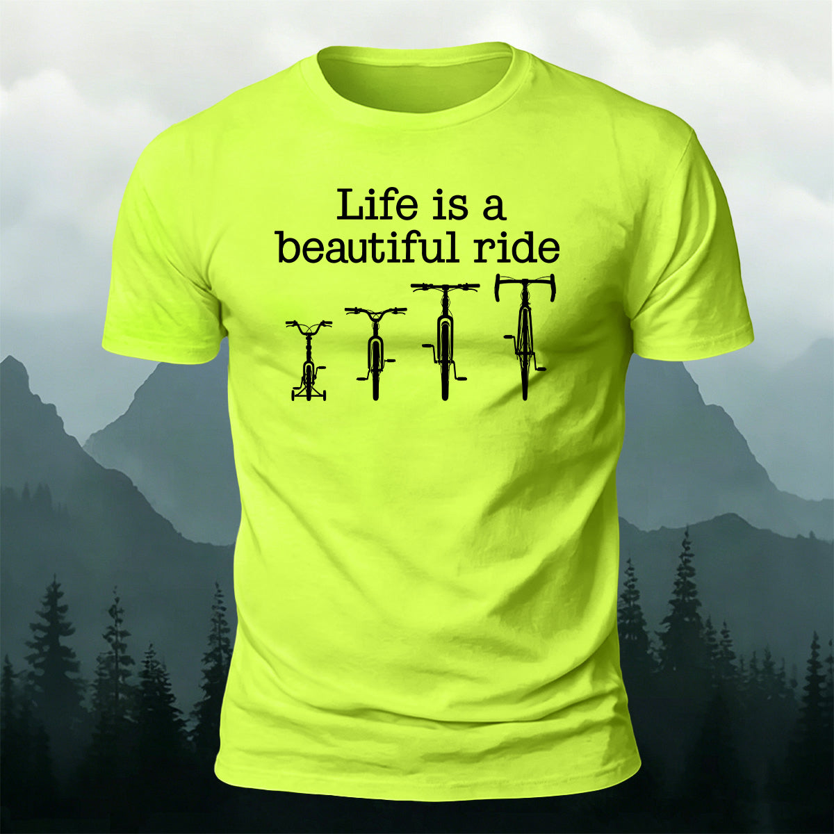 Cycling Enthusiast Printed Casual Skin-Friendly Tee