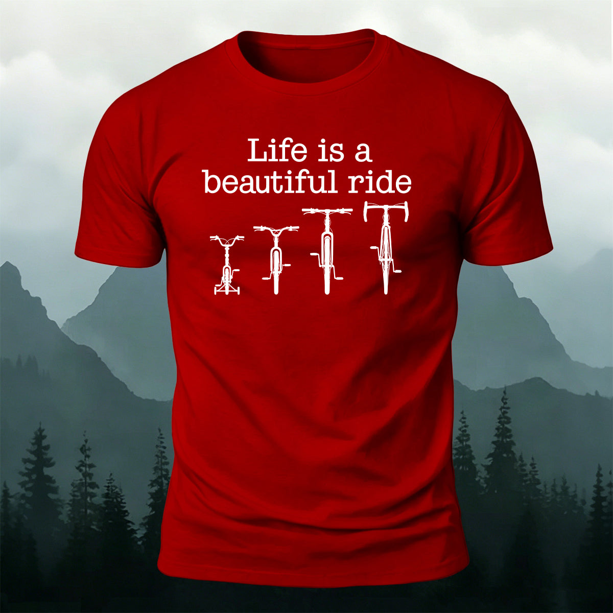 Cycling Enthusiast Printed Casual Skin-Friendly Tee