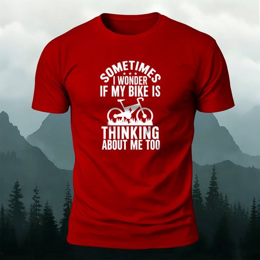 100% Cotton My Bike Print Casual Comfortable T-Shirt