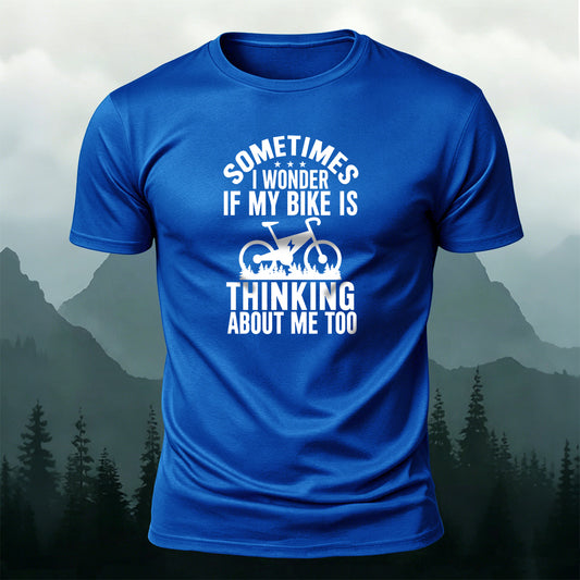 100% Cotton My Bike Print Casual Comfortable T-Shirt