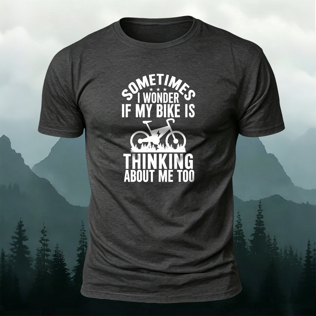 100% Cotton My Bike Print Casual Comfortable T-Shirt