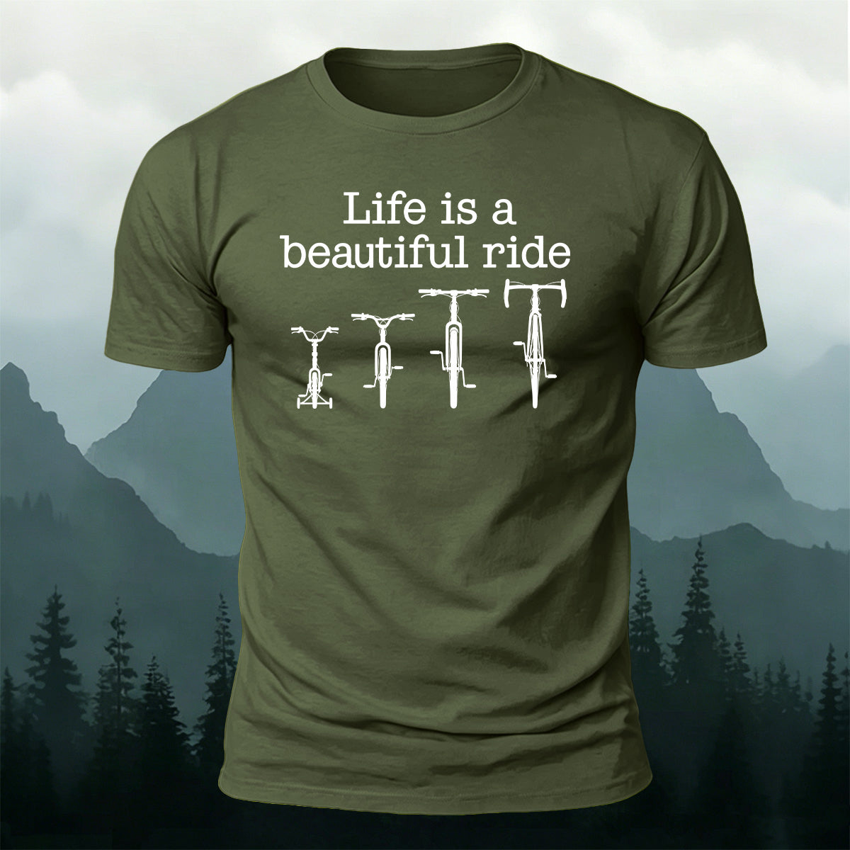 Cycling Enthusiast Printed Casual Skin-Friendly Tee