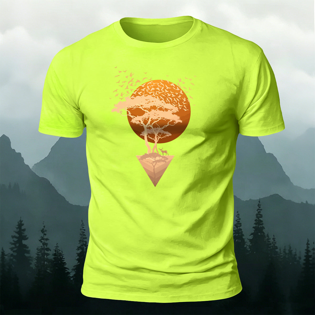 Sunset Forest 100% Cotton Casual T-Shirt