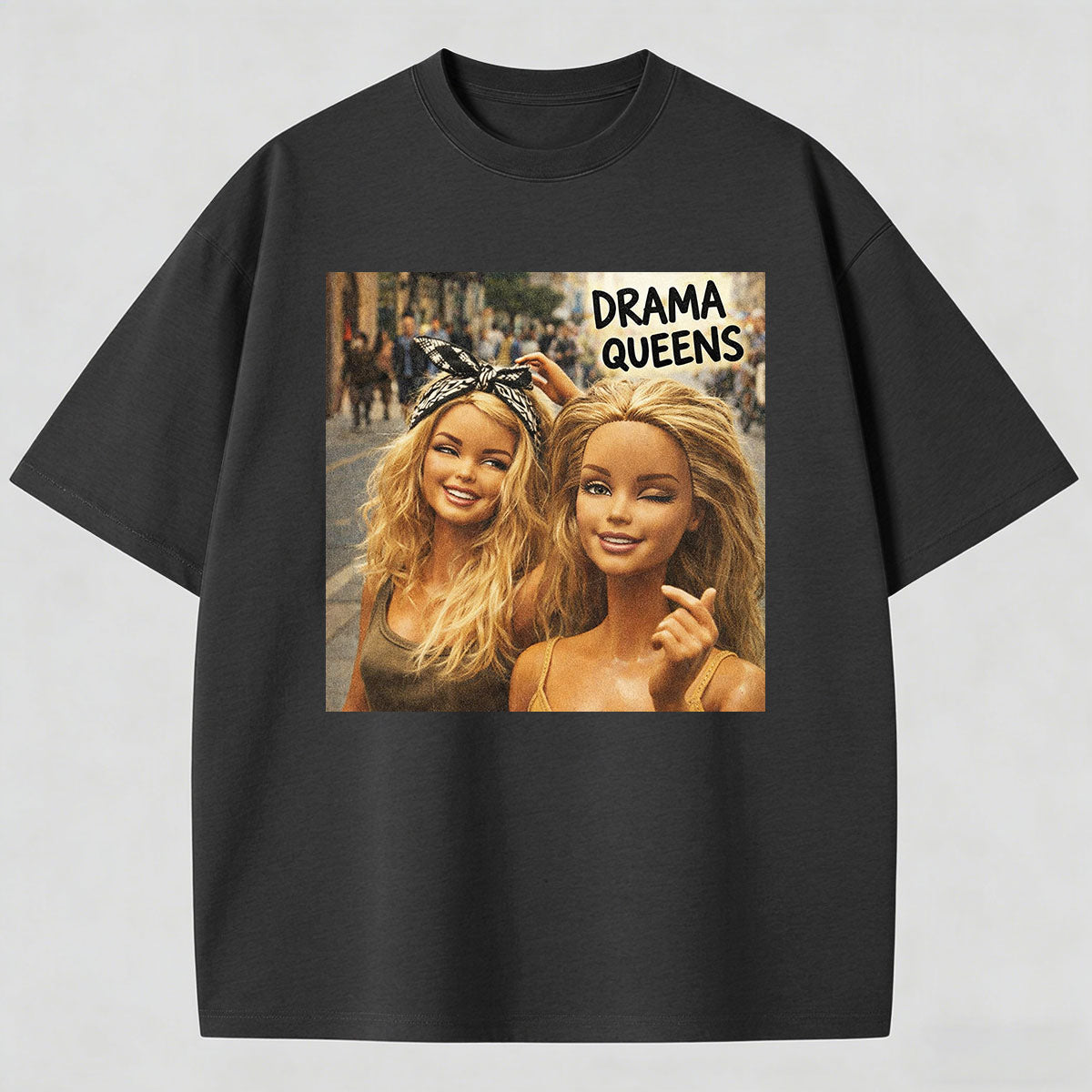 Meme Drama Queens Print Cotton T-Shirt