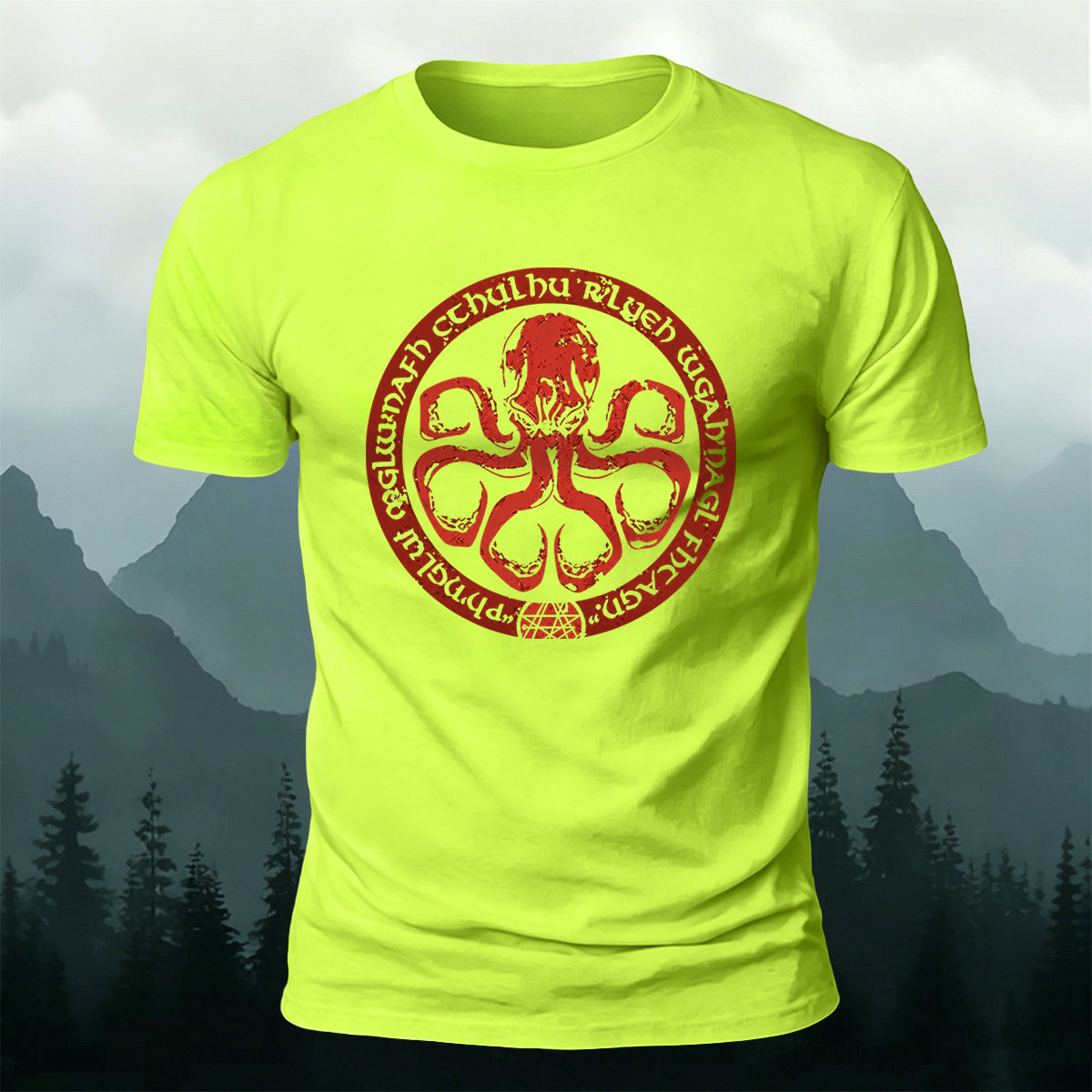 Round Octopus Creative Totem Outdoor Casual Cotton Tee