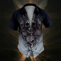 Skull and Crossbones Print Men's Dark Shirt