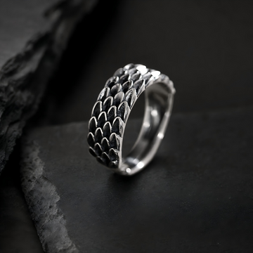 Stainless Steel Dragon Scale Open Ring