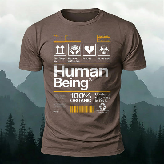 Premium Cotton Humen Being Print Casual T‑Shirt