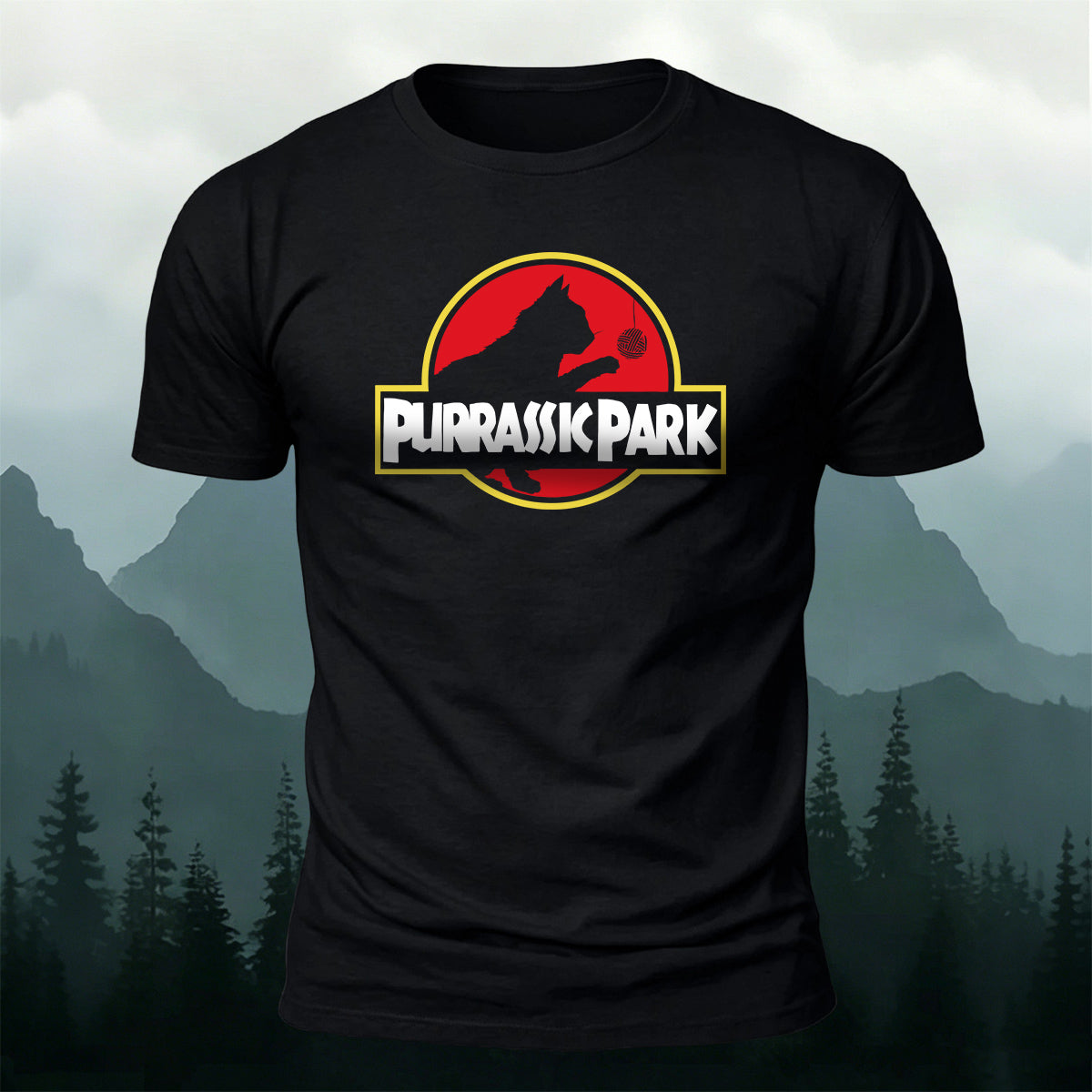 Combed Cotton Purrassk Park Crew Neck T-Shirt