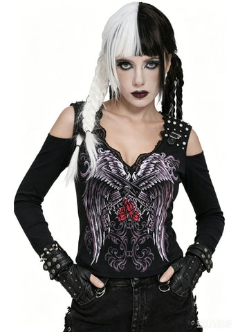 Dark Rock-Style Printed Tank Top