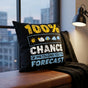 Linen Weather Quote Print Pillow
