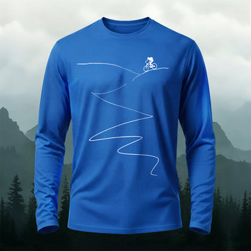 Cycling Lines Outdoor Casual Long-Sleeve Cotton Tee