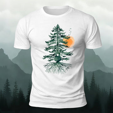 Soft Cotton Nature & Music Print Casual T‑Shirt