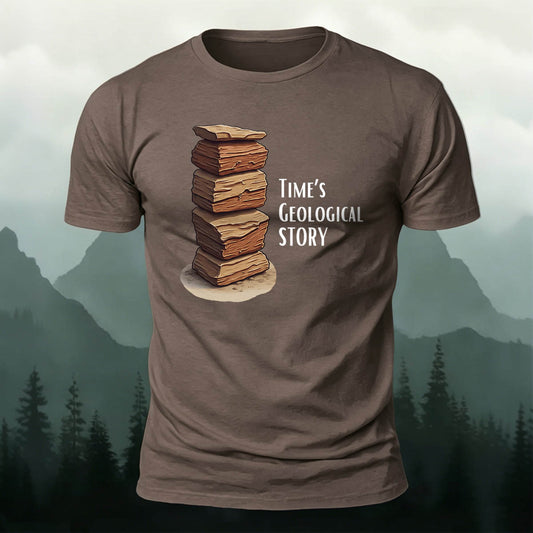 Premium Cotton Time's Geological Story Casual T-Shirt