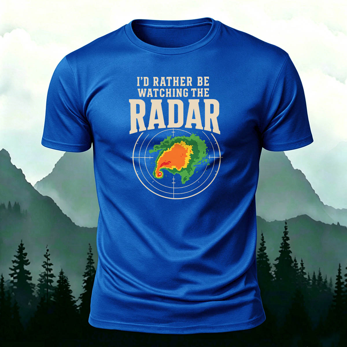 100% Cotton Funny Meteorology Radar Casual Tee