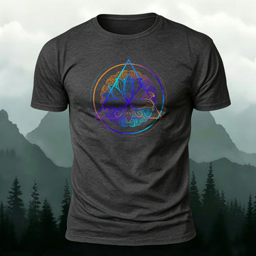 Soft Cotton Sacred Geometry Lotus Mandala Casual T‑Shirt