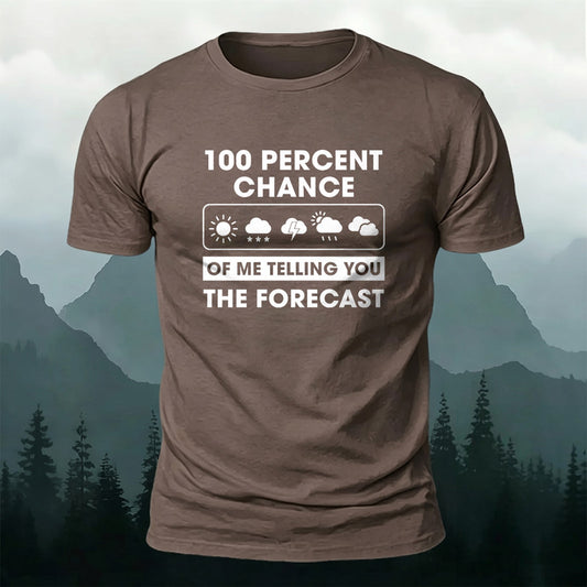 Premium Cotton Forecast Print Casual T‑Shirt