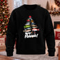Colorful Fishmas Tree Printed Round Neck Sweatshirt