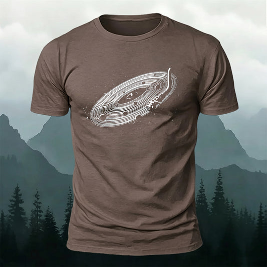 DTG Creative Music CD-Printed Crew-Neck T-Shirt