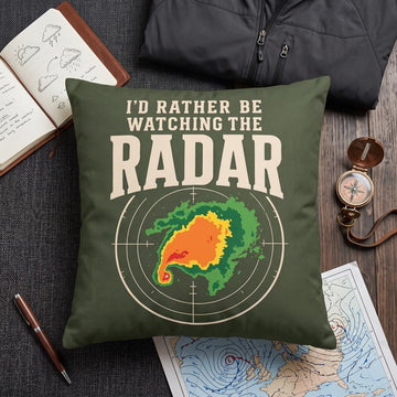 Linen Weather Radar Print Pillow