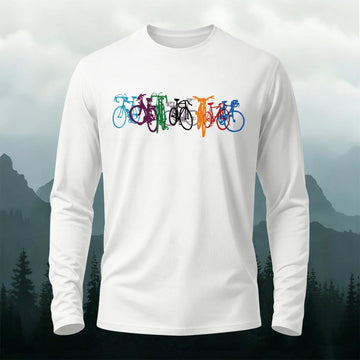 Premium Cotton Colorful Bicycles Printed Long Sleeve T-Shirt