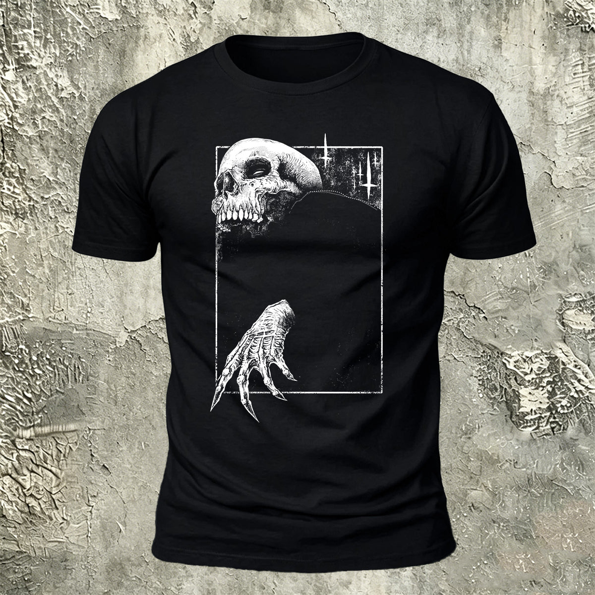 Dark Skull Print Casual 100% Cotton T-Shirt