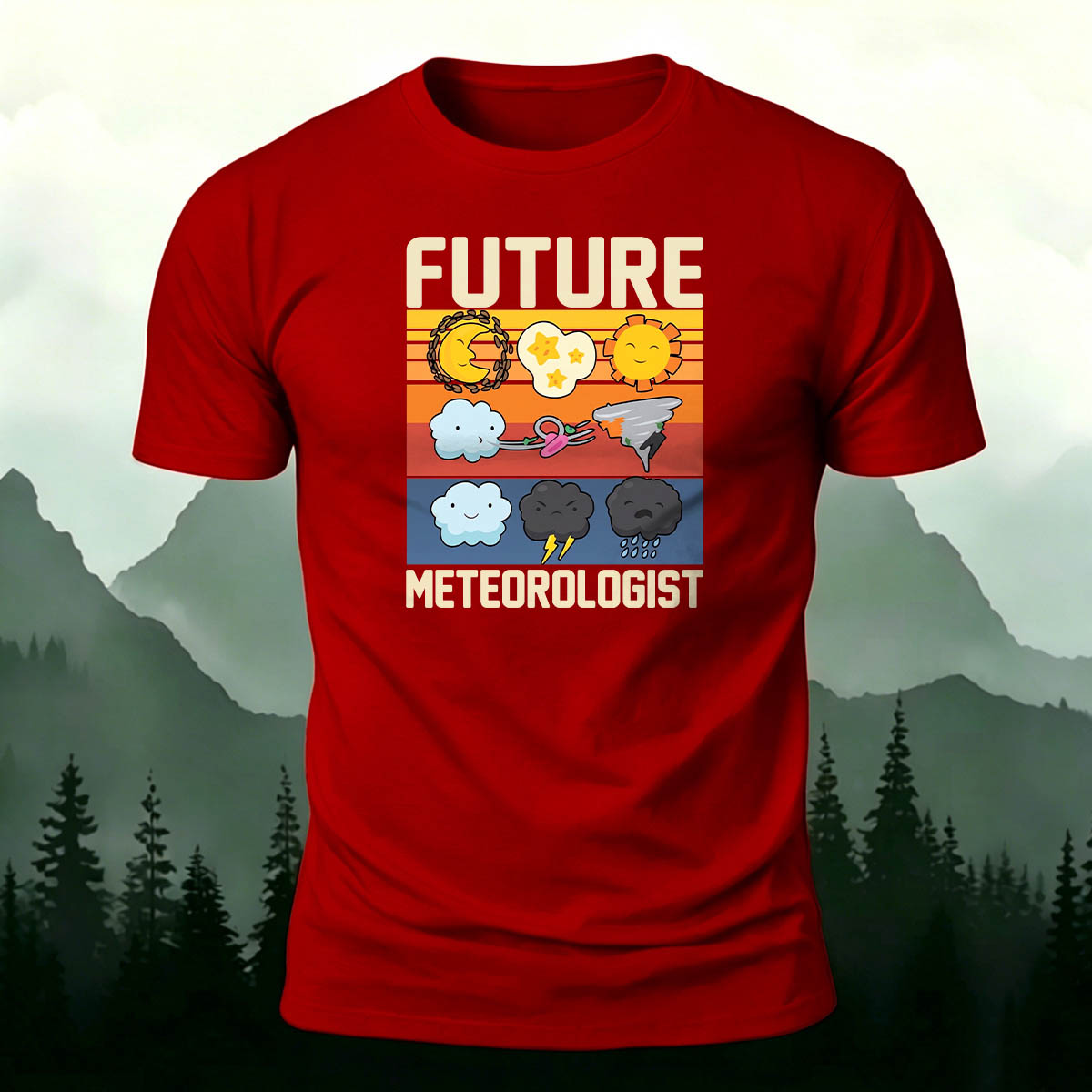 100% Cotton Future Meteorologist Cartoon Casual T-Shirt