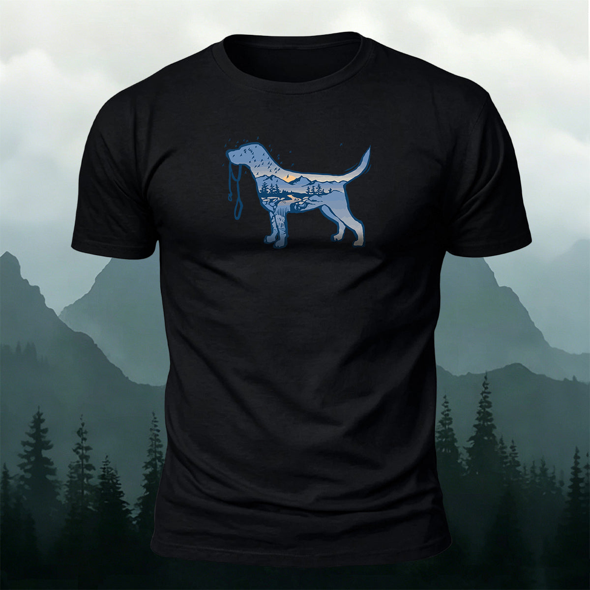 Cotton Creative Puppy Scenery Frame Versatile T-Shirt