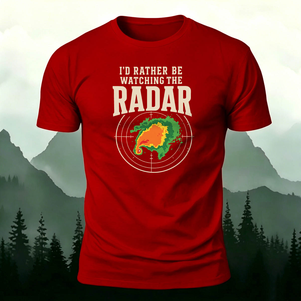 100% Cotton Funny Meteorology Radar Casual Tee