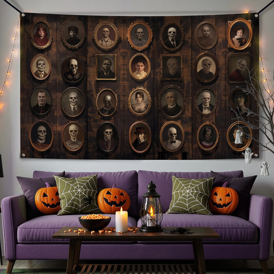 Polyester Spooky Portrait Halloween Tapestry