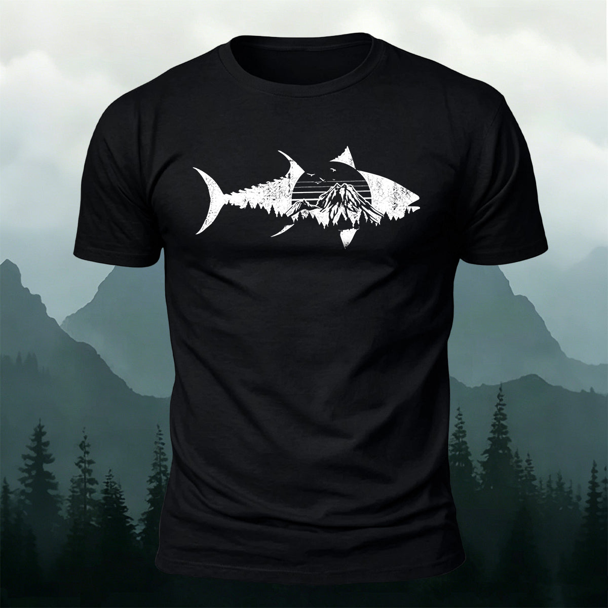 Minimalist Fish Outdoor Casual Breathable Tee