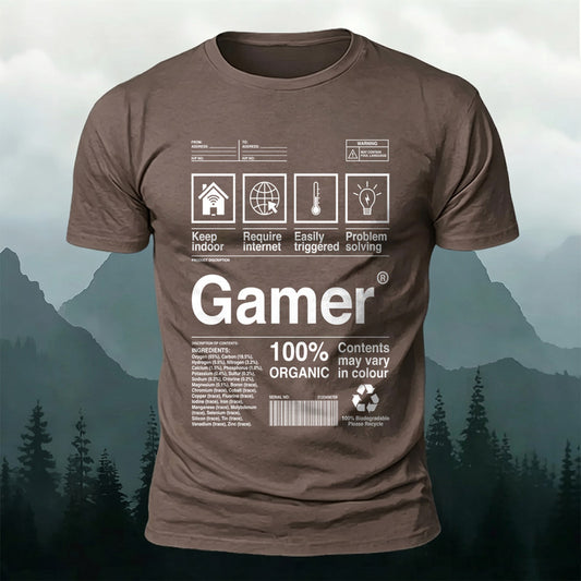 Premium Cotton Gamer Print Casual T‑Shirt