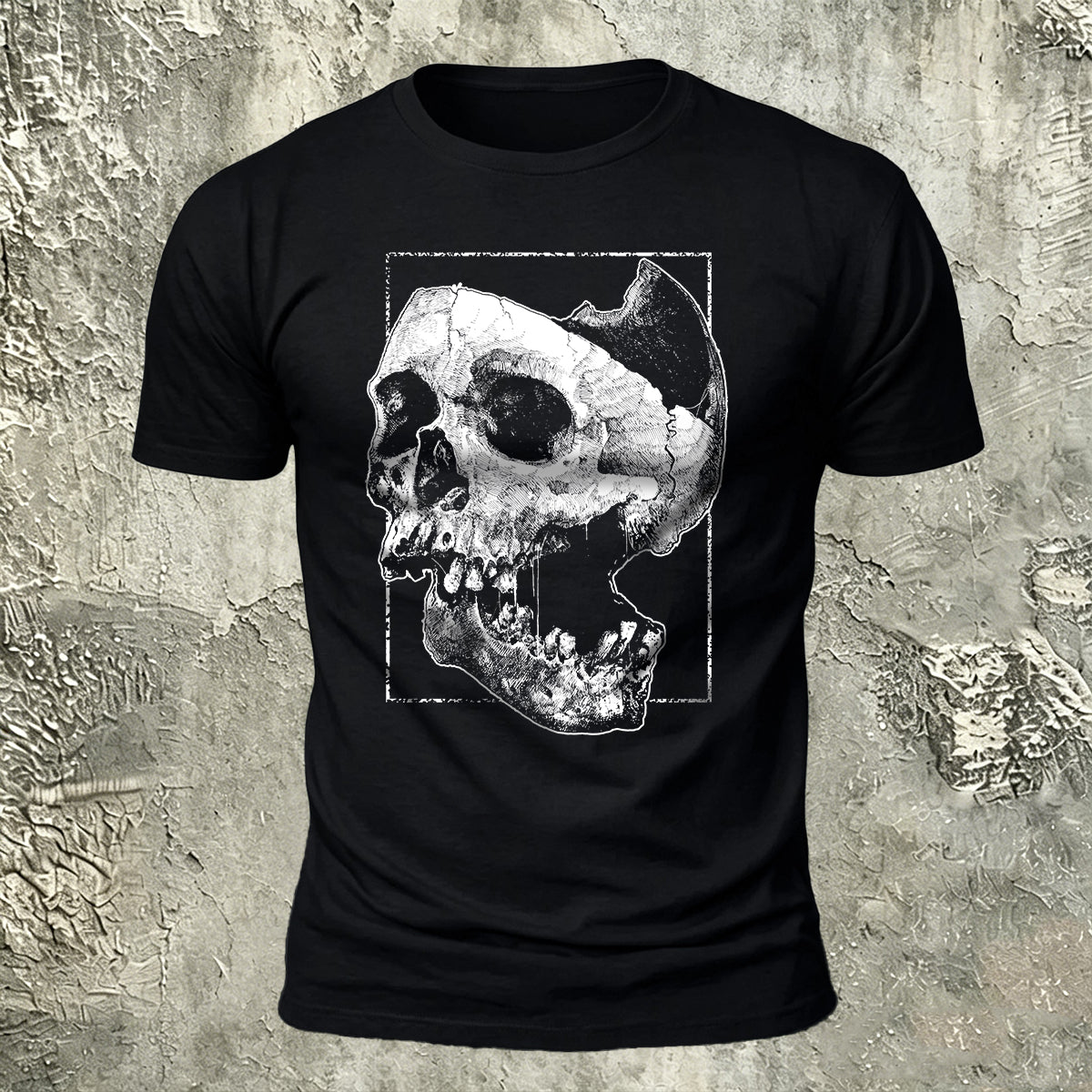 Skull Print Dark Casual Breathable T-Shirt
