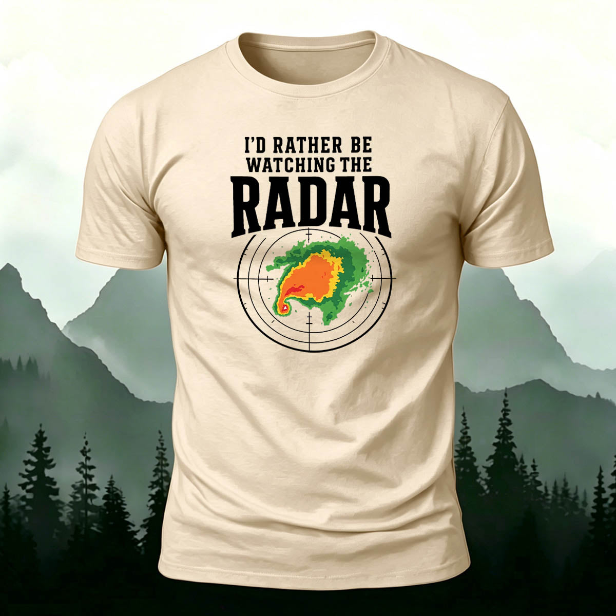 100% Cotton Funny Meteorology Radar Casual Tee