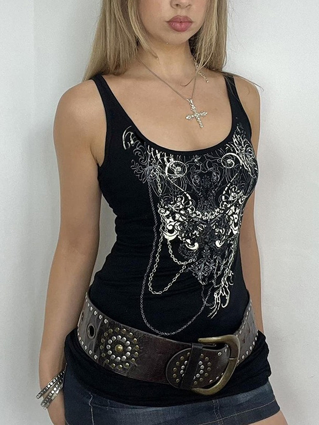 Vintage Dark-Style Custom-Printed Tank Top