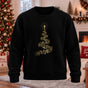 DTG Music Note Christmas Tree Printed Round Neck Sweatshirt