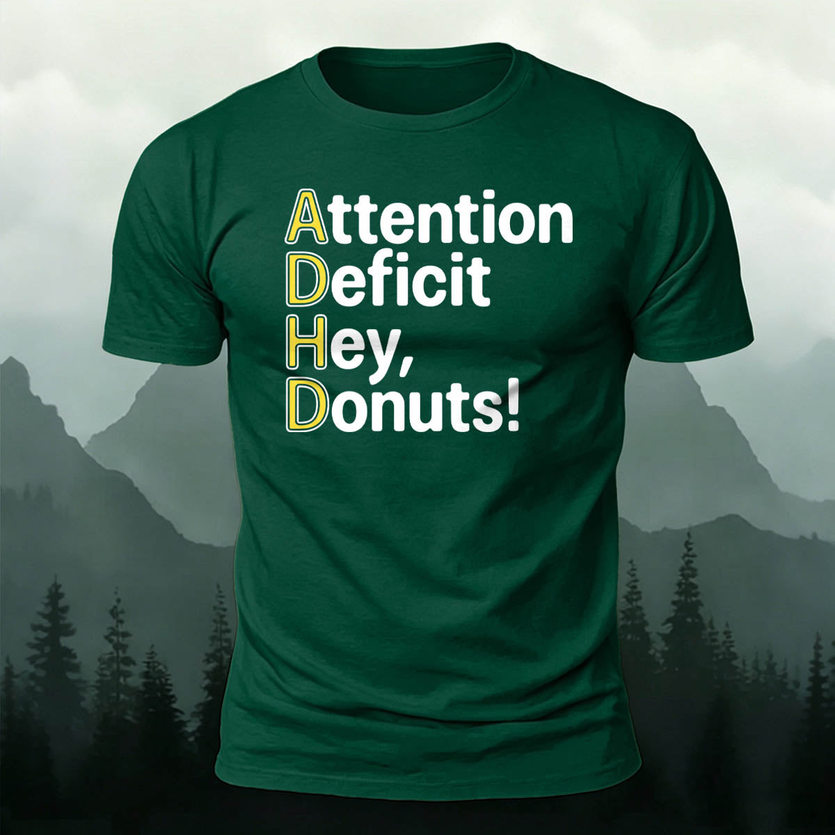 Premium Cotton ADHD Funny Sarcastic Text Print Tee