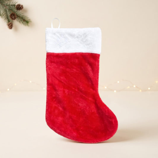 Plush Fuzzy Classic Christmas Stocking