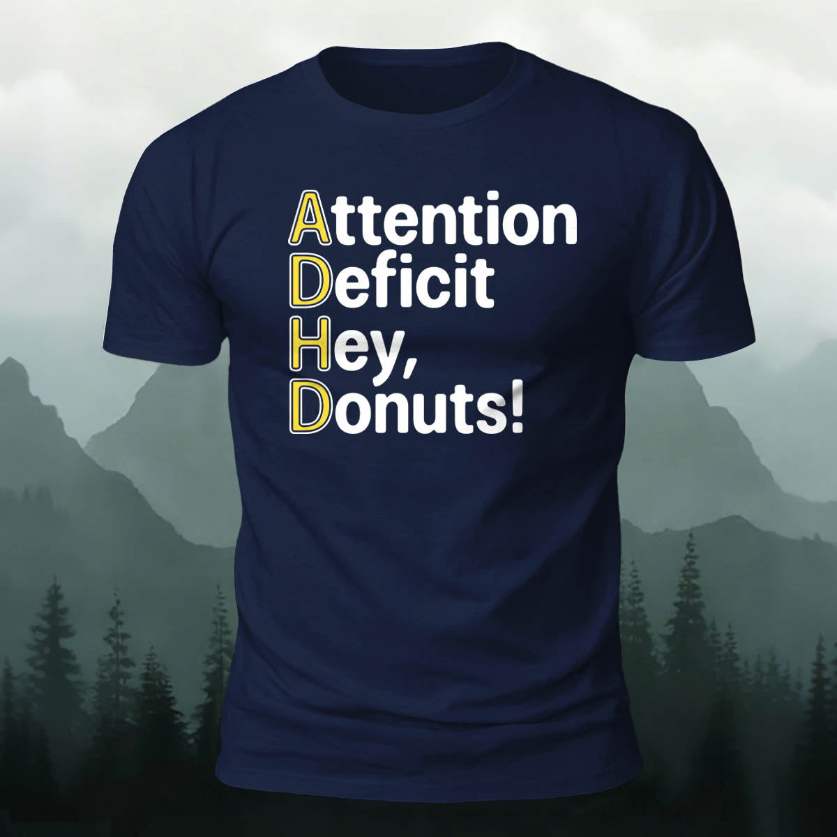 Premium Cotton ADHD Funny Sarcastic Text Print Tee