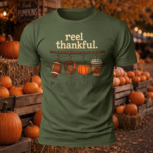Reel Thankful Printed Short Sleeve T-Shirt