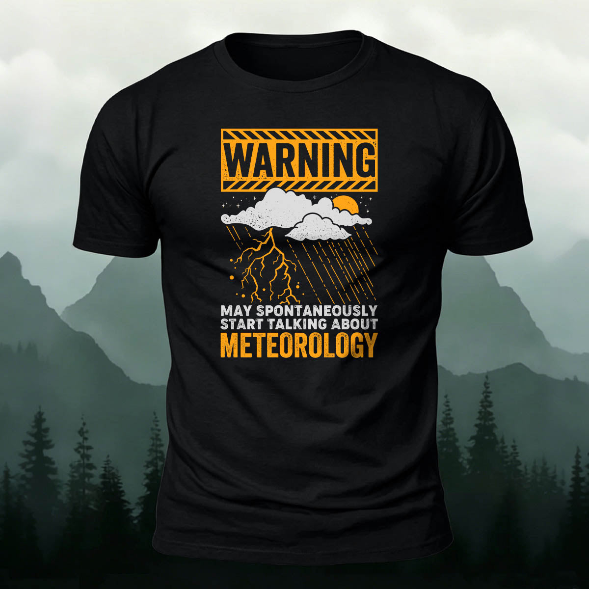 Cotton Funny Warning Meteorology Storm Graphic Tee