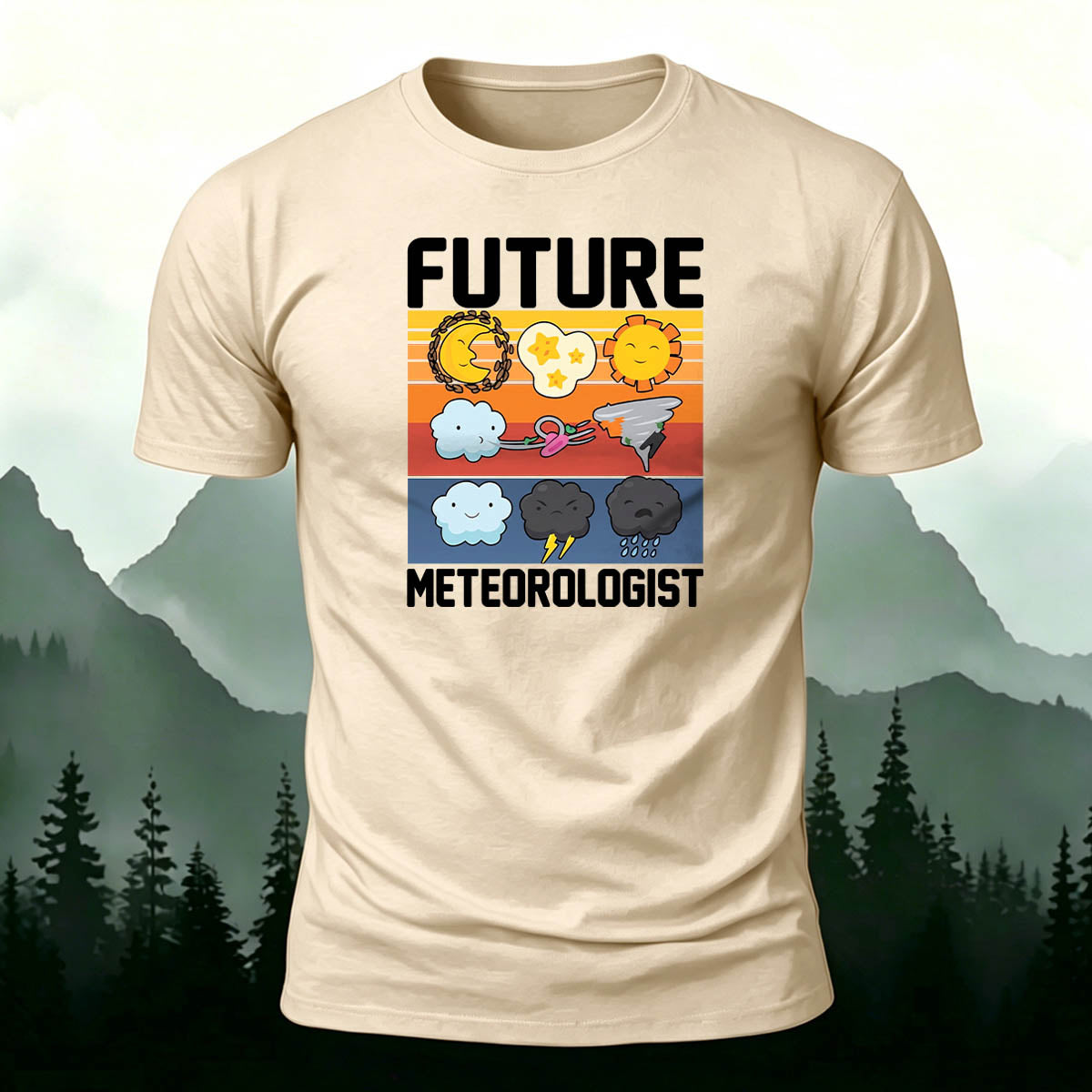 100% Cotton Future Meteorologist Cartoon Casual T-Shirt