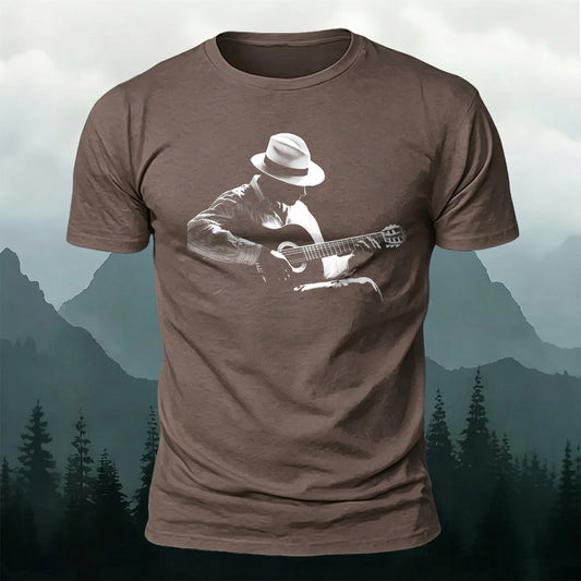 DTG Musical Man Print Casual T‑Shirt