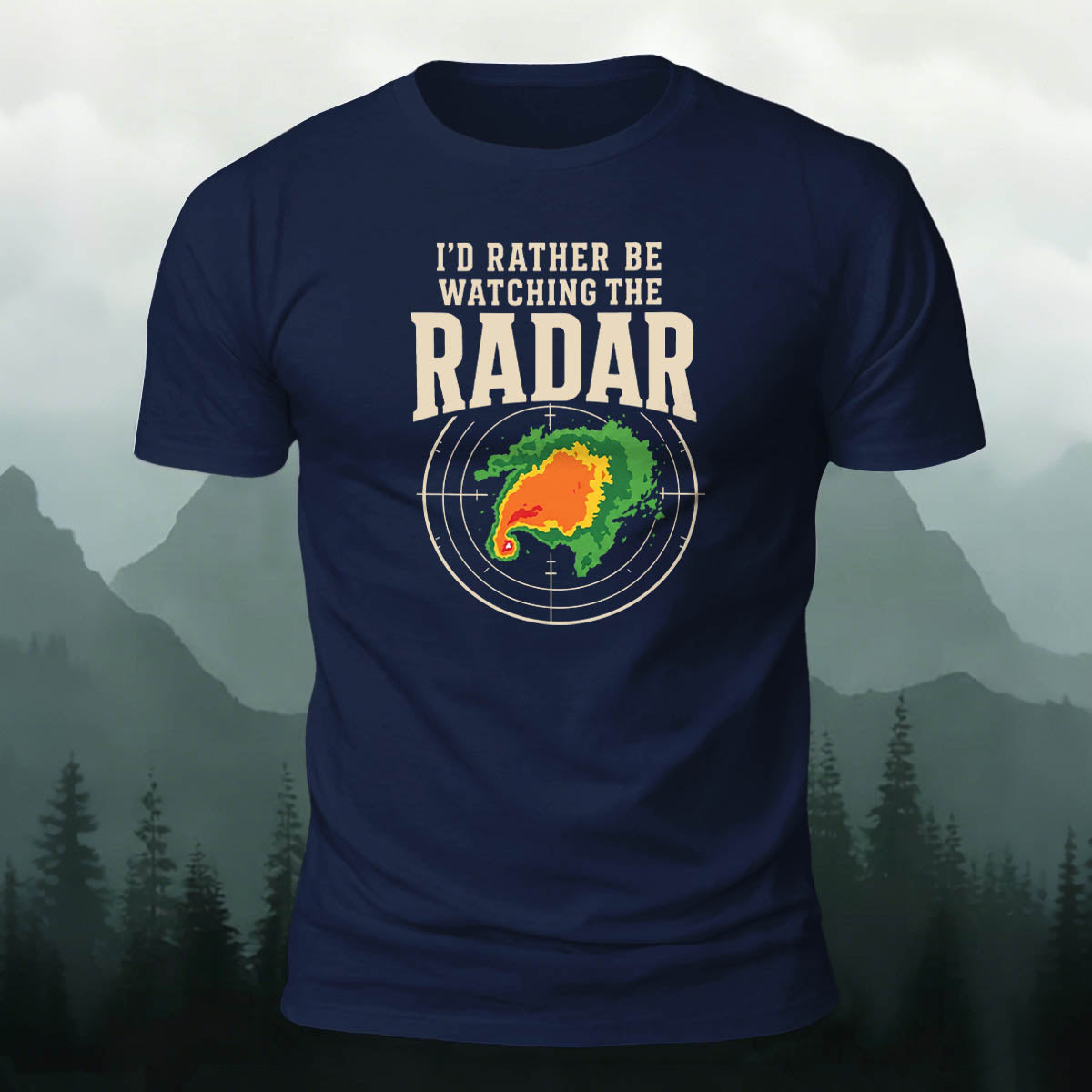 100% Cotton Funny Meteorology Radar Casual Tee