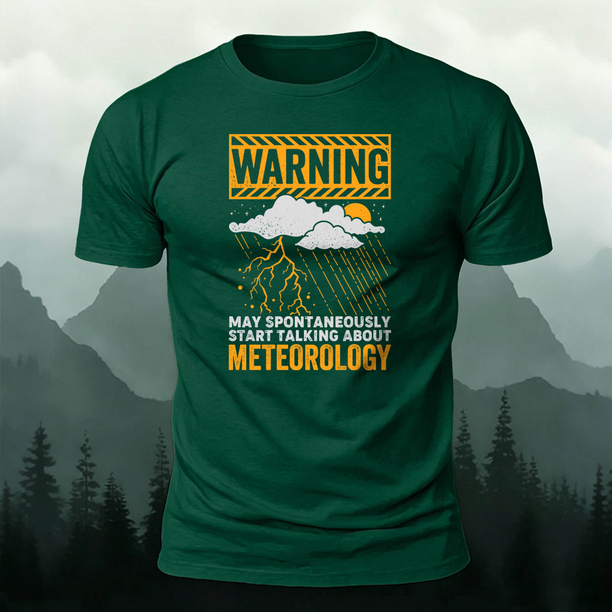Cotton Funny Warning Meteorology Storm Graphic Tee