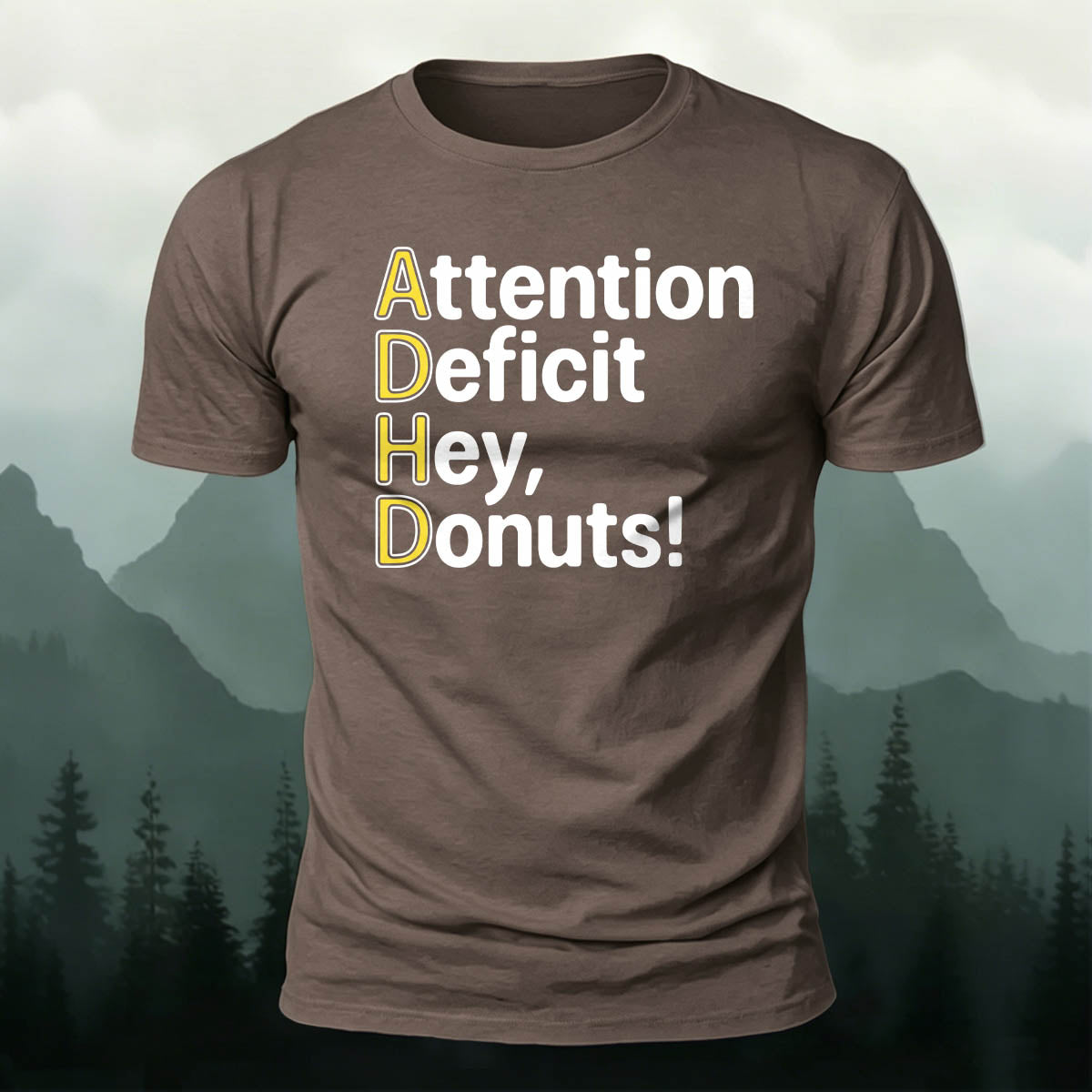 Premium Cotton ADHD Funny Sarcastic Text Print Tee