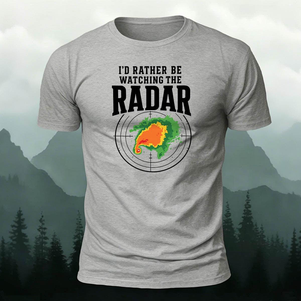 100% Cotton Funny Meteorology Radar Casual Tee