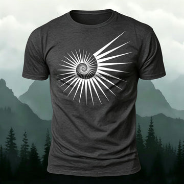 Geometry Spiral Totem Printed Short Sleeve T-Shirt