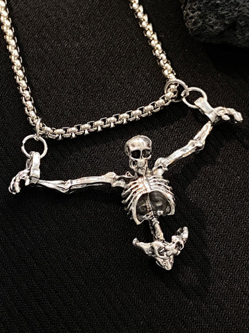 Gothic Dark Skeleton Pendant Necklace