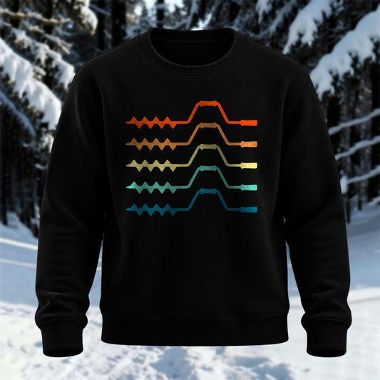 Ice Fishing Drills Printed Round Neck Sweatshirt
